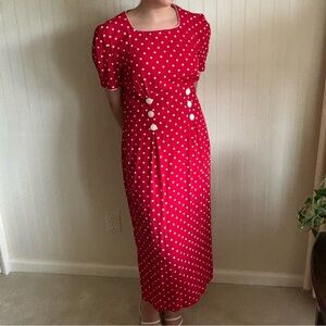 Vintage Red Polka Dot Dress